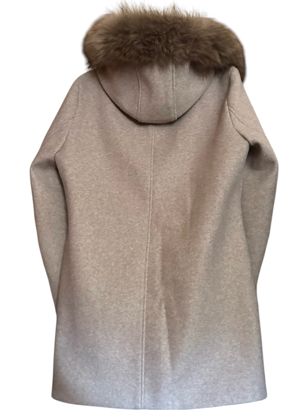 Beige Parka Coat with Faux Fur Hood - Picture 3 of 5